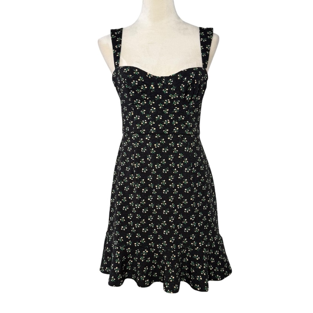 NWT Anthropologie‎ Hutch Ditsy Floral Corset Floral Black Dress